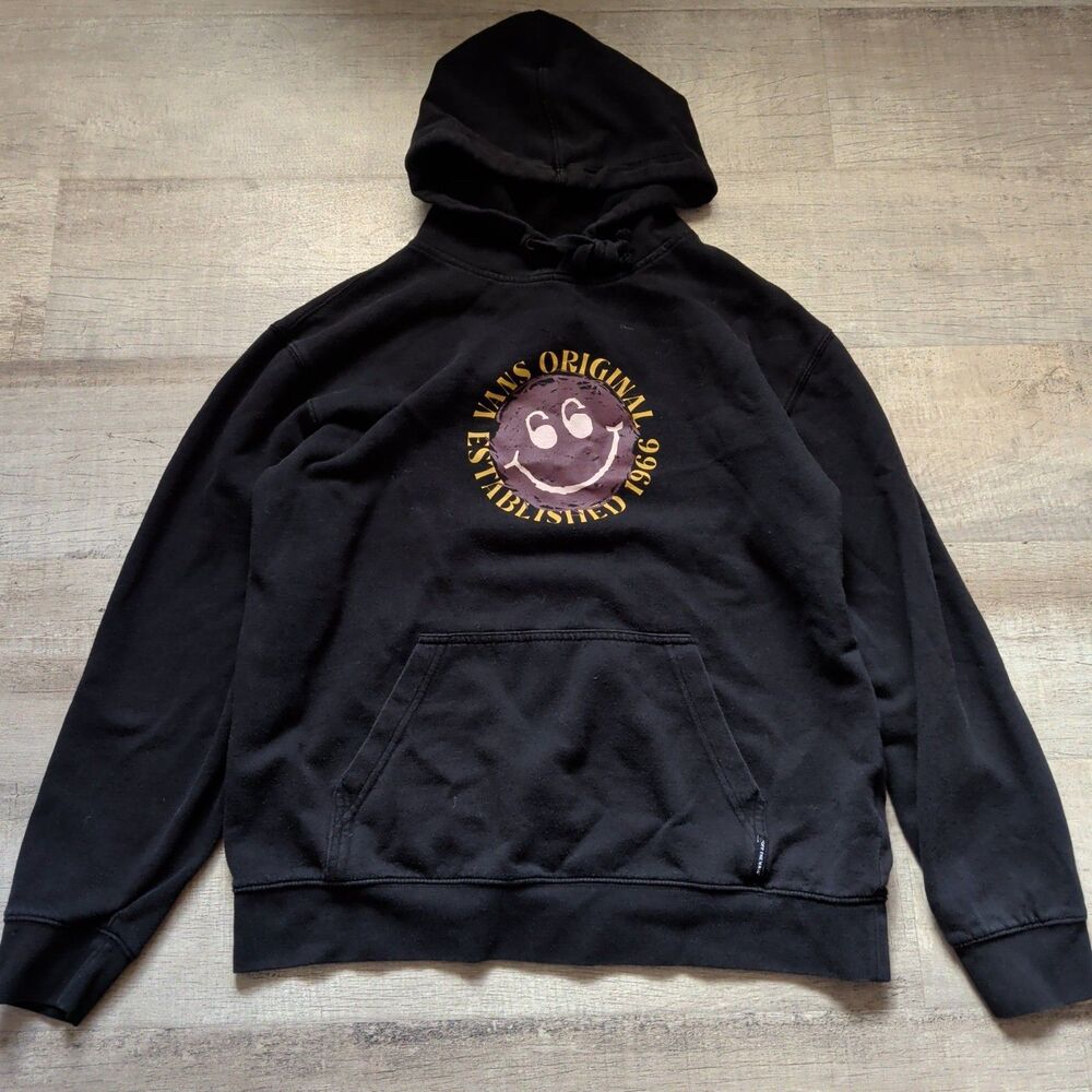 Vans off the Wall Unisex Size L Black Long Sleeve Hoodie Pullover